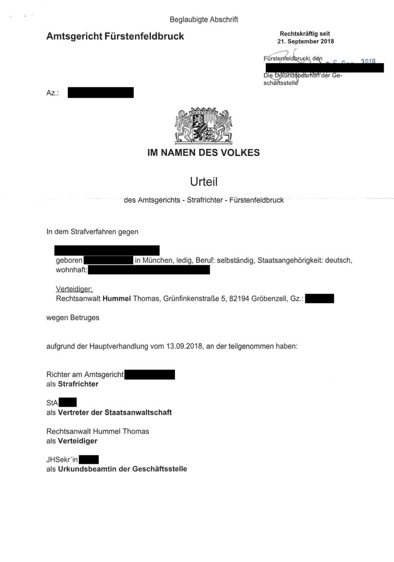 Kurz und bündig: Wie sieht eigentlich ein Freispruch aus? - Sie hören ...